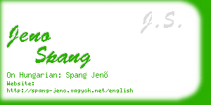 jeno spang business card